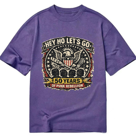 RAMONES LEGACY | Hey Ho Let's Go typography | Presidential seal parody | Four - Classic T-shirt - Purple