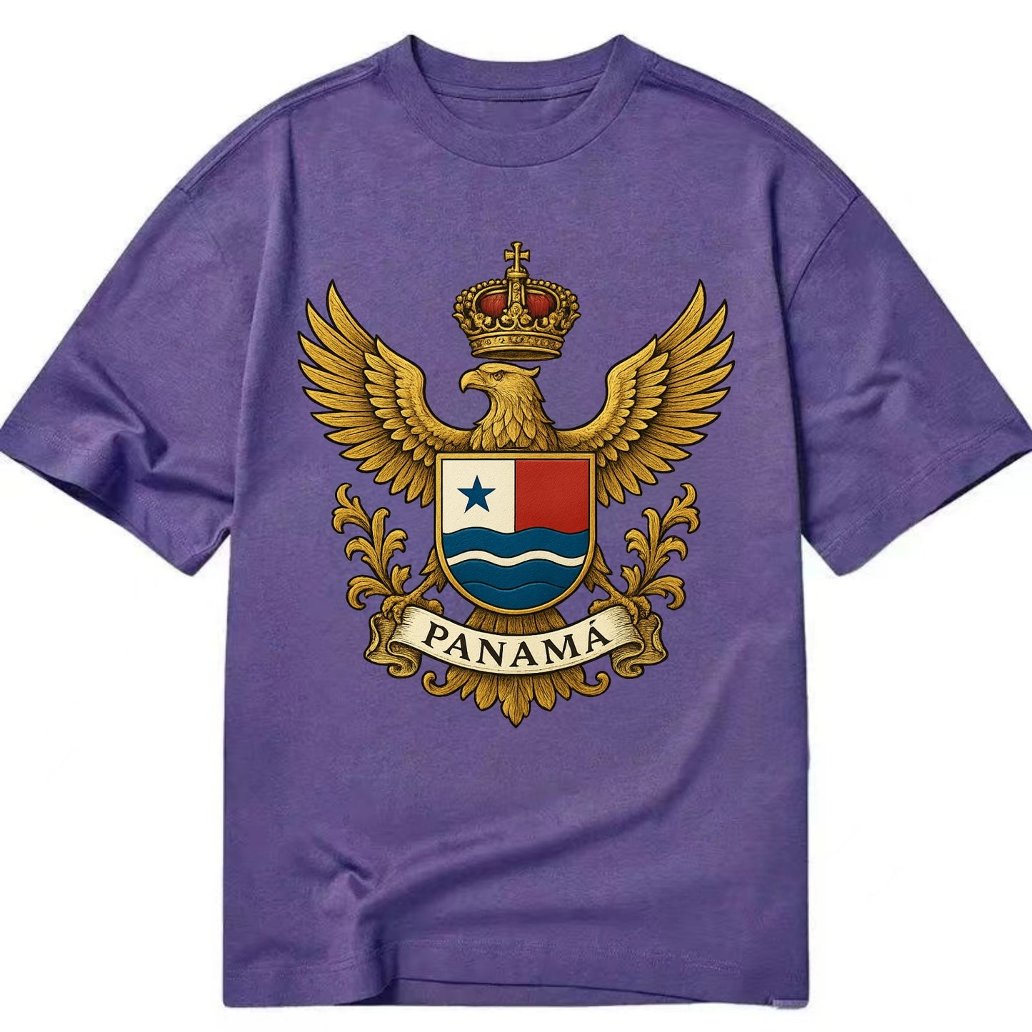 Panama Heritage Badge  - Classic T-shirt - Purple