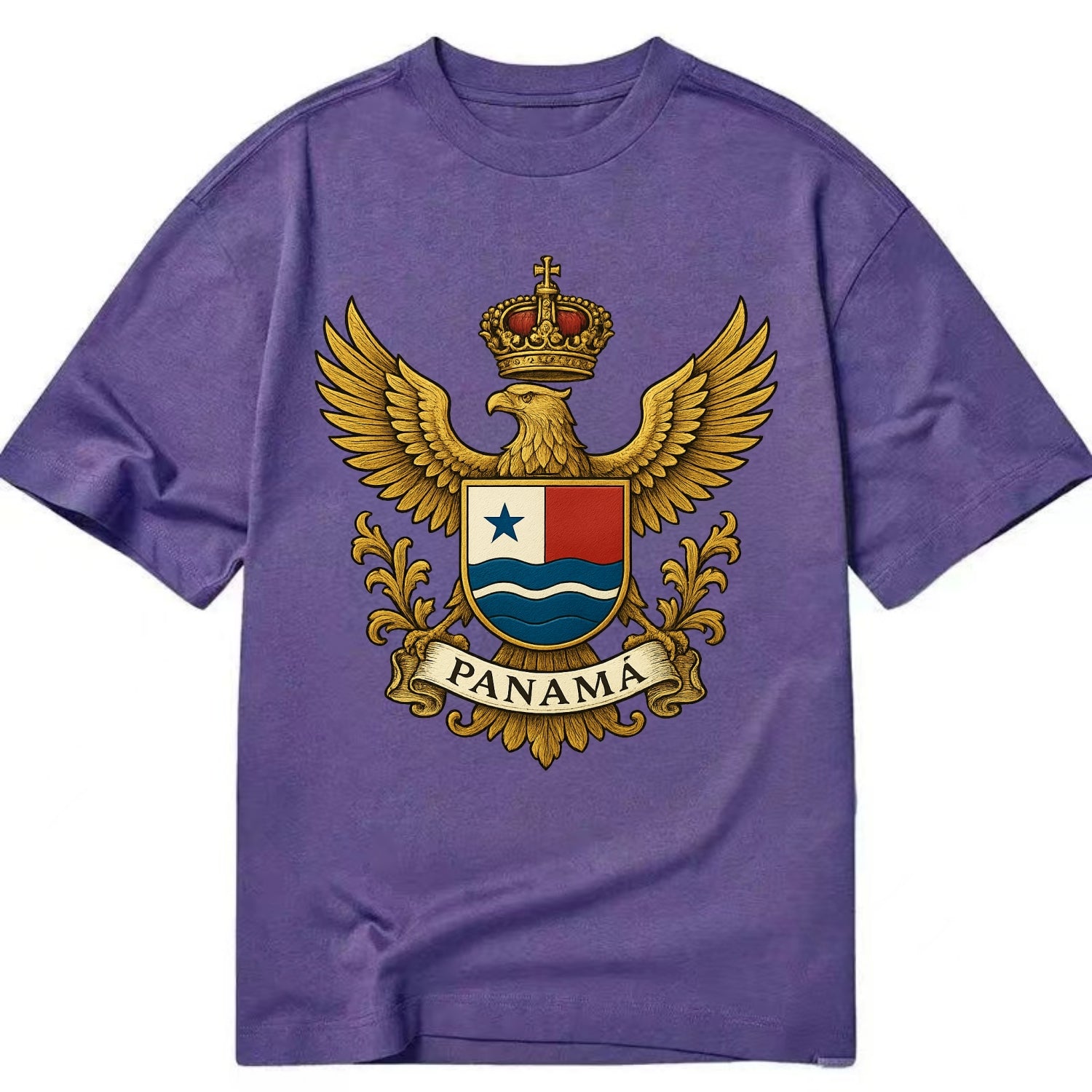 Panama Heritage Badge  - Classic T-shirt - Purple