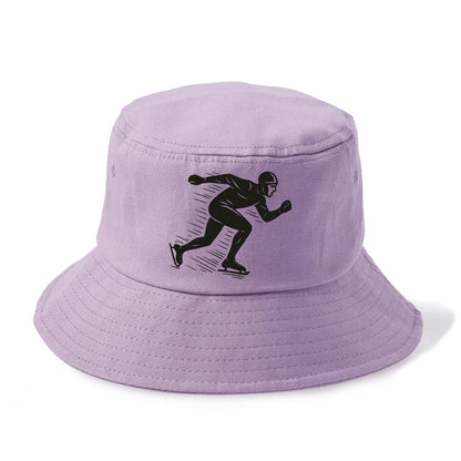 Speed skater in racing crouch - Bucket Hat - Purple