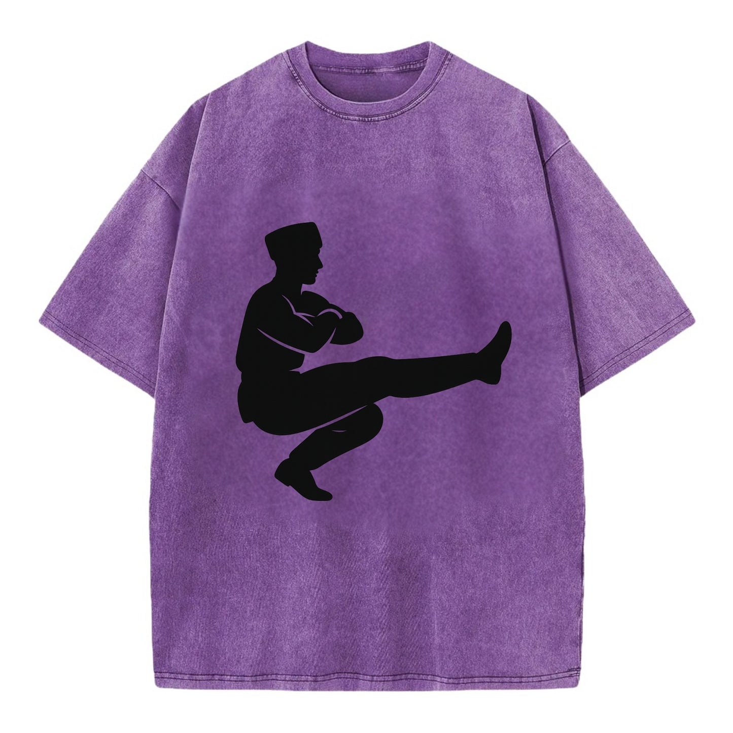 Russian Cossack dancer squat kick - Vintage T-shirt - Purple