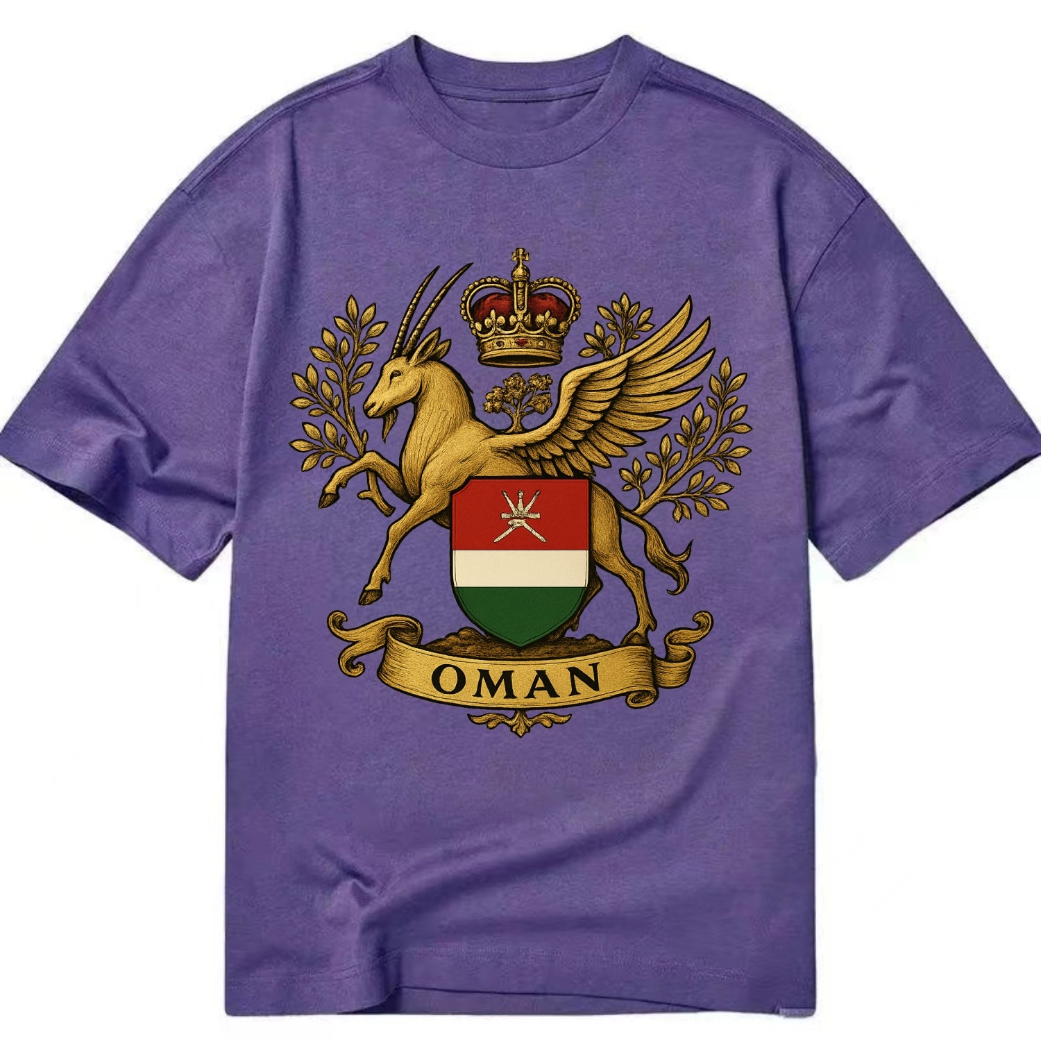Oman Heritage Badge  - Classic T-shirt - Purple