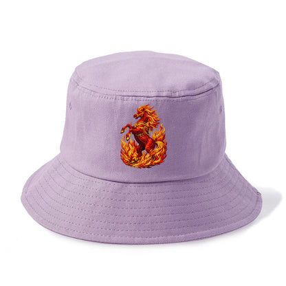 VICTORY BLAZE | Triumphant rearing horse in flames | Achievement celebration | Winning - Bucket Hat - Purple