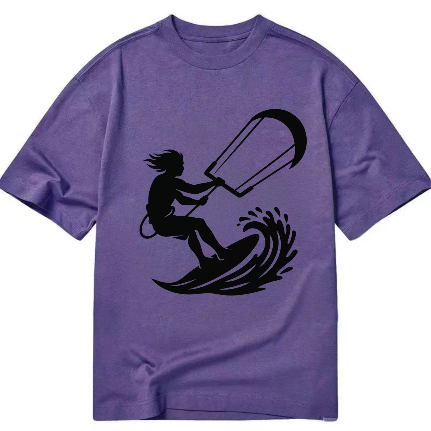 Kite surfer riding wave - Classic T-shirt - Purple