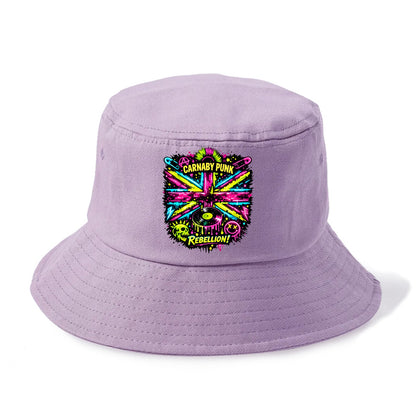 CARNABY PUNK | Swinging 60s meets 70s punk | Psychedelic Union Jack pattern | Bold - Bucket Hat - Purple