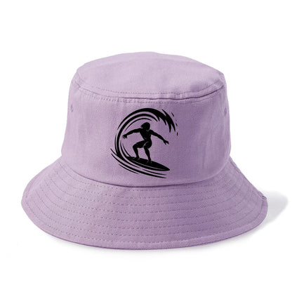 Hawaiian surfer riding big wave - Bucket Hat - Purple