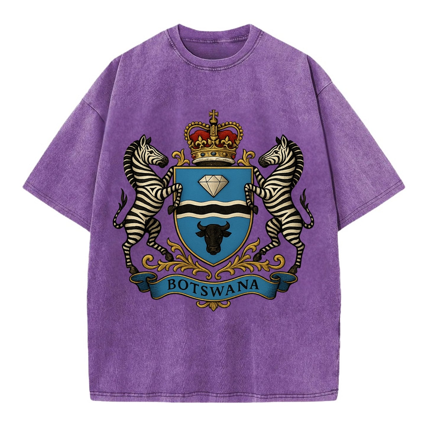 Botswana Heritage Badge  - Vintage T-shirt - Purple