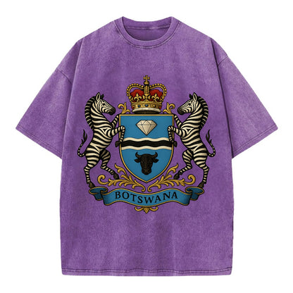 Botswana Heritage Badge  - Vintage T-shirt - Purple