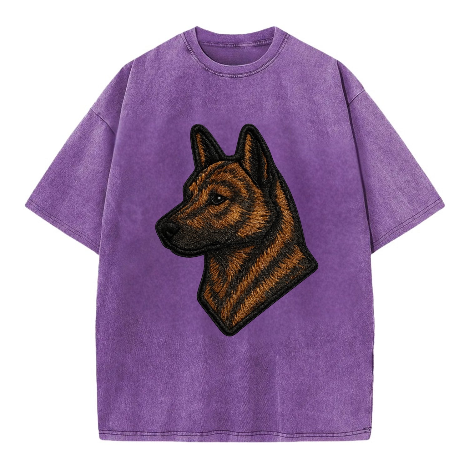 Kai Ken - Modern tiger dog logo with bol - Vintage T-shirt - Purple