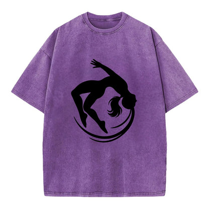 Gymnast mid-backflip rotation - Vintage T-shirt - Purple