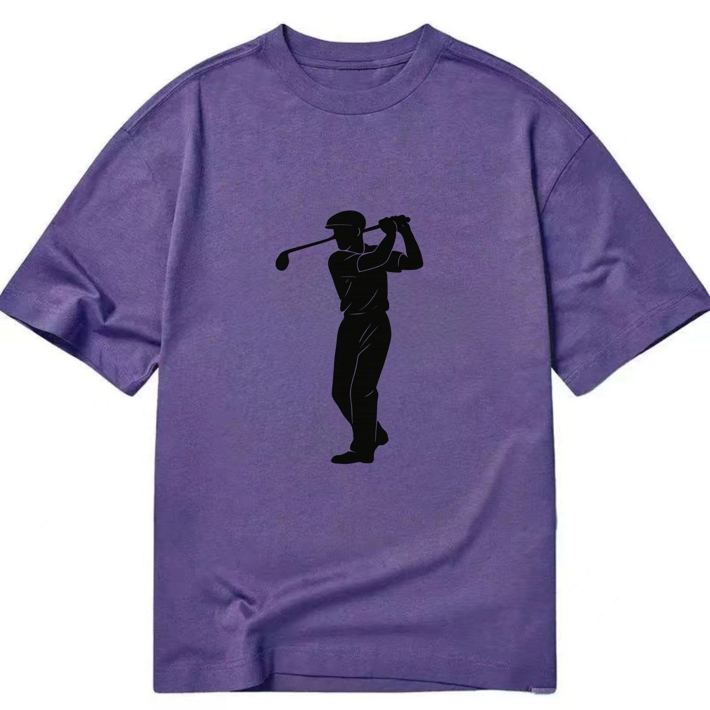 Golfer mid-swing with driver - Classic T-shirt - Purple