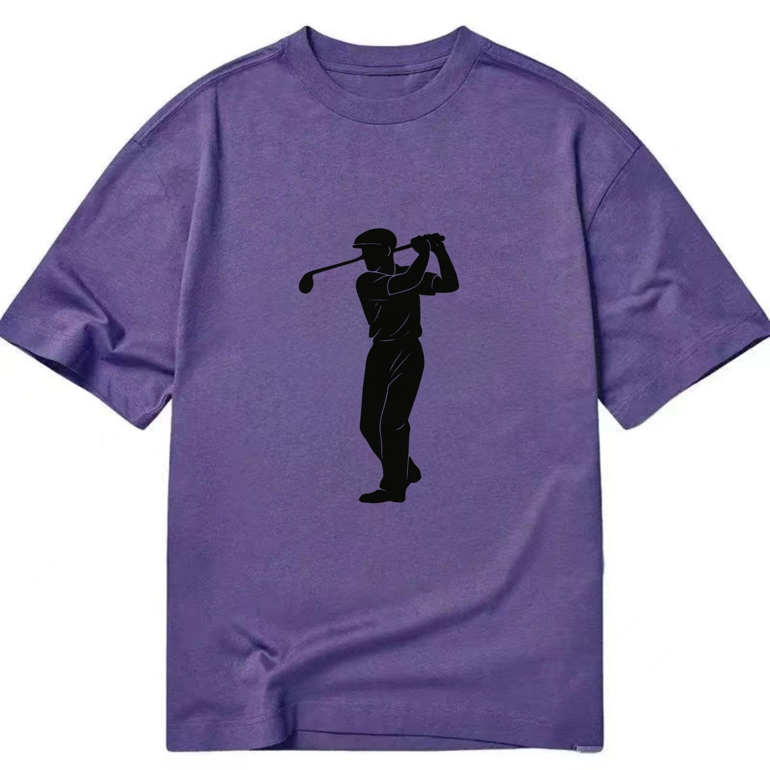 Golfer mid-swing with driver - Classic T-shirt - Purple