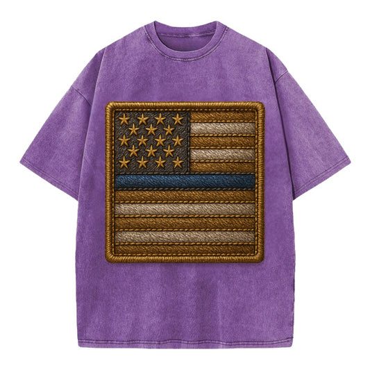 Thin Blue Line  - Vintage T-shirt - Purple