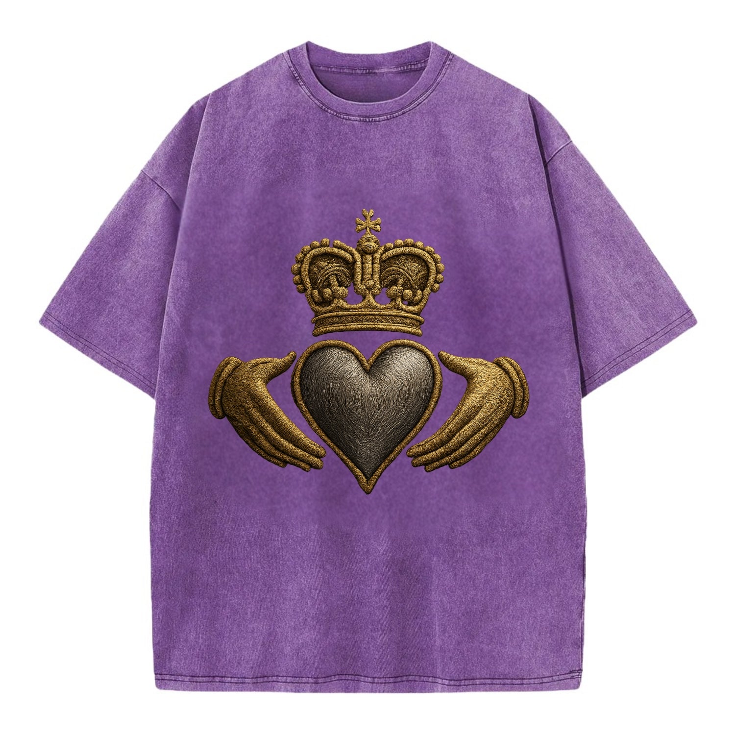 Claddagh Symbol  - Vintage T-shirt - Purple