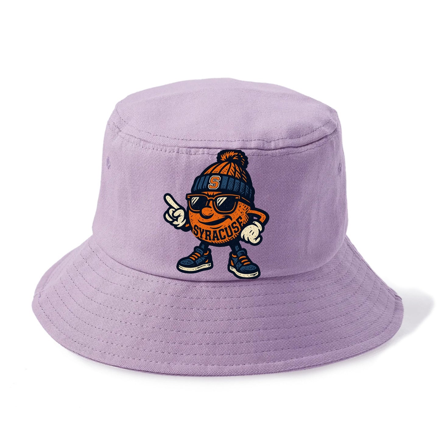 Syracuse Orange wearing Syracuse beanie with S patch - Bucket Hat - Purple