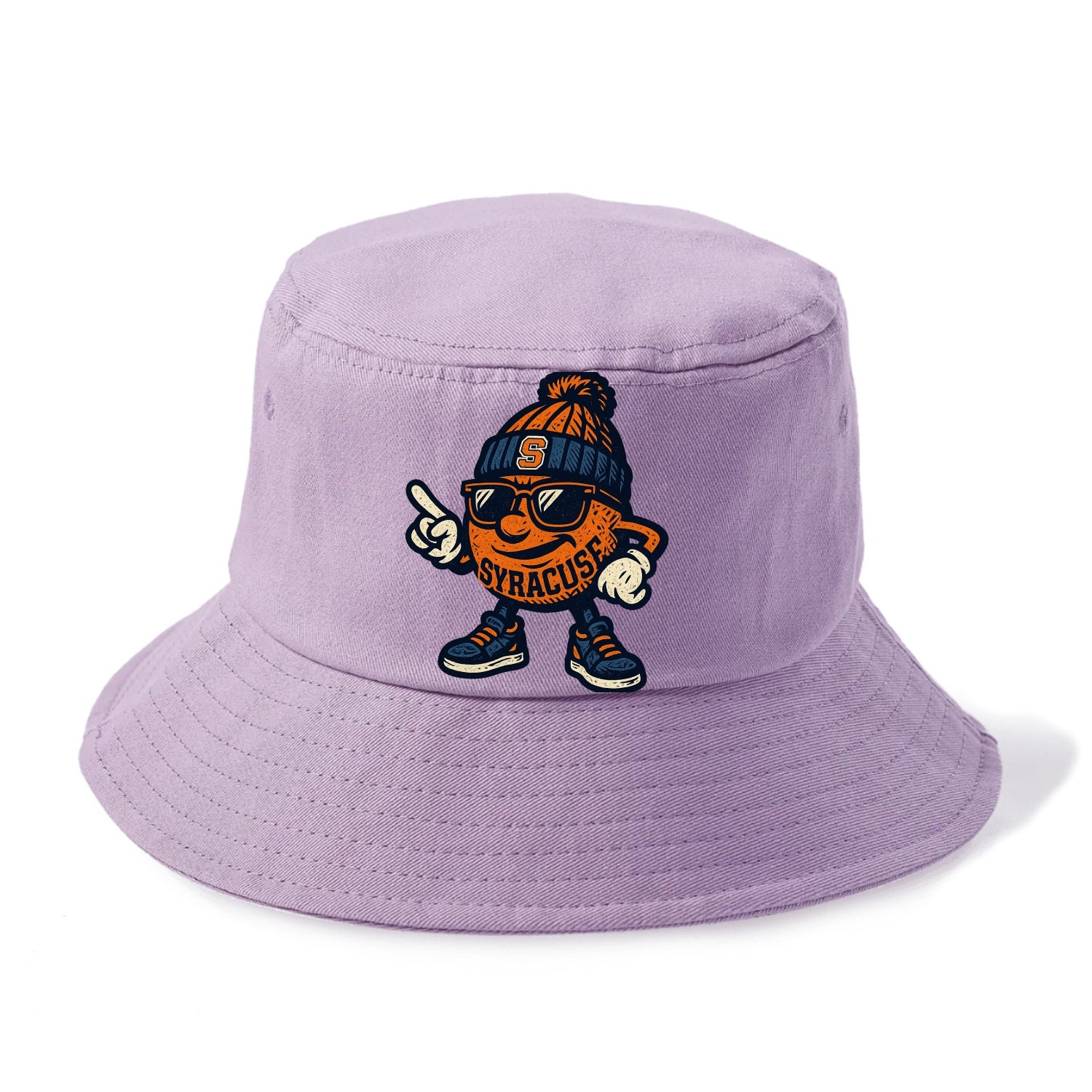 Syracuse Orange wearing Syracuse beanie with S patch - Bucket Hat - Purple
