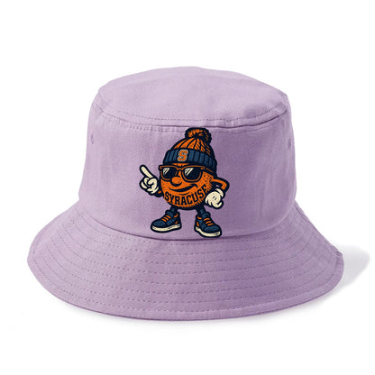 Syracuse Orange wearing Syracuse beanie with S patch - Bucket Hat - Purple