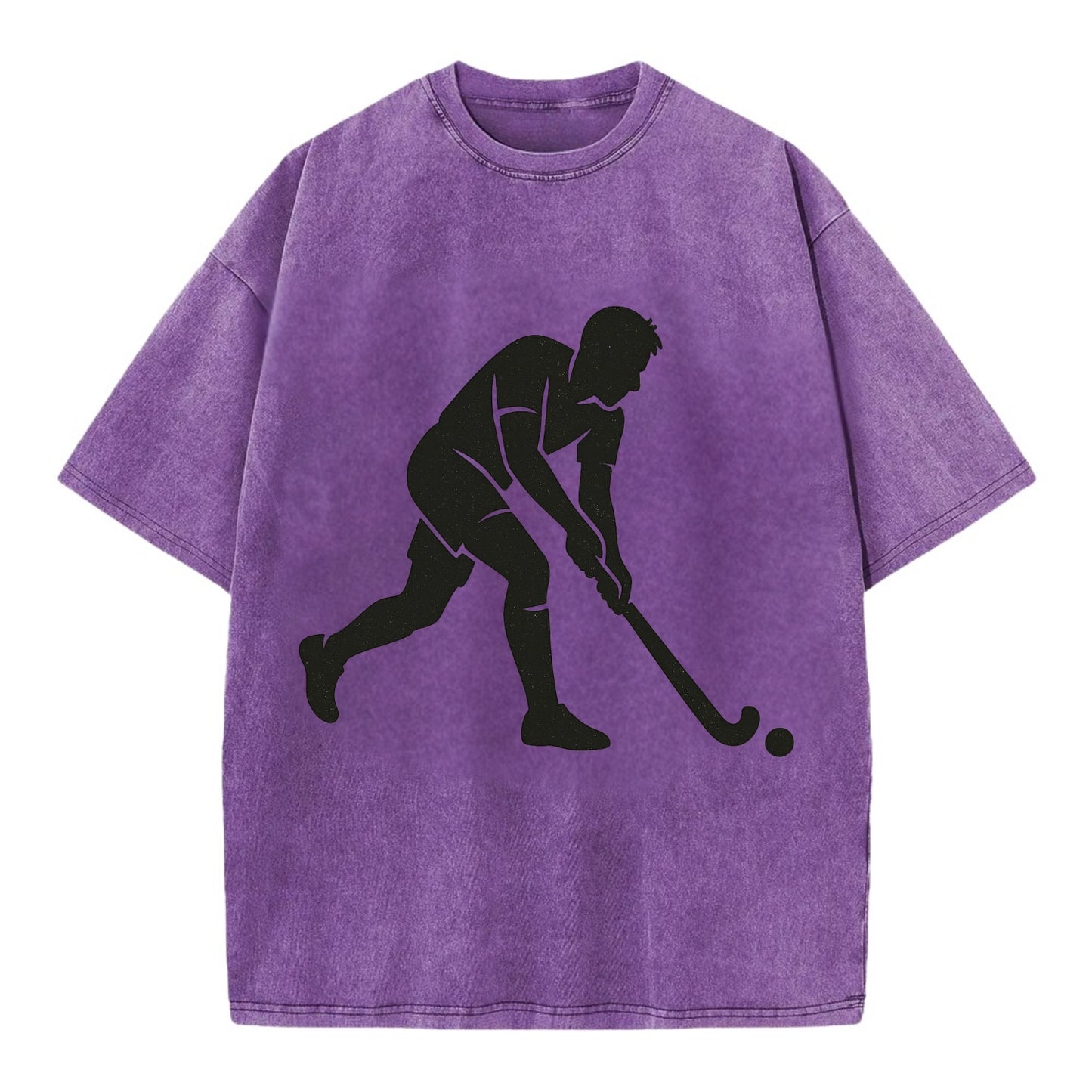 Field hockey player striking the ball - Vintage T-shirt - Purple