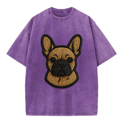 French Bulldog - Modern streetwear style - Vintage T-shirt - Purple