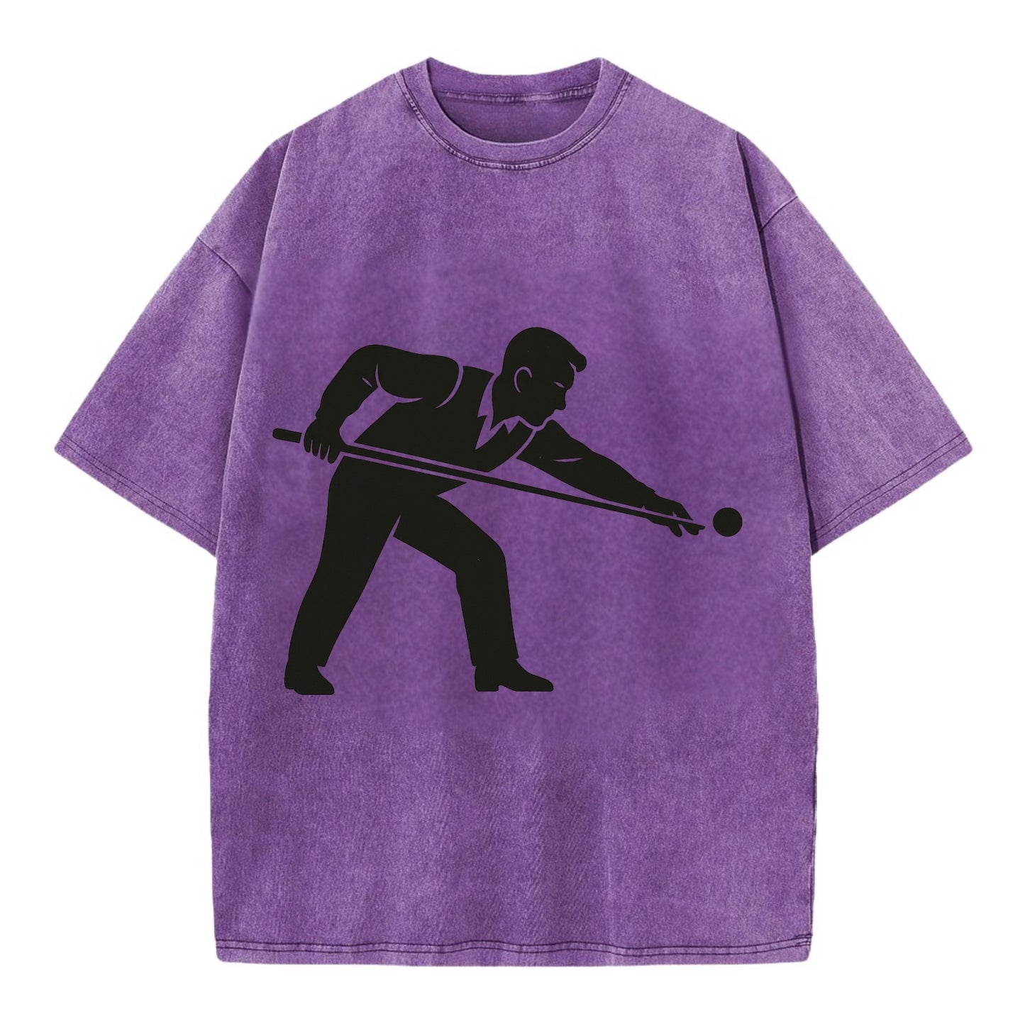 Pool player lining up shot - Vintage T-shirt - Purple
