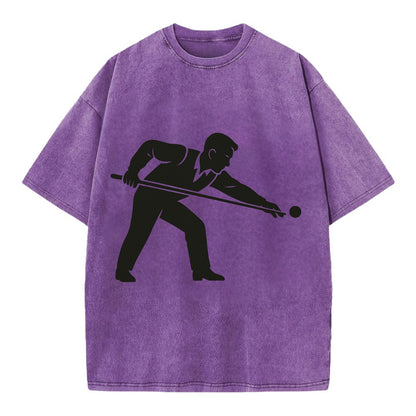 Pool player lining up shot - Vintage T-shirt - Purple