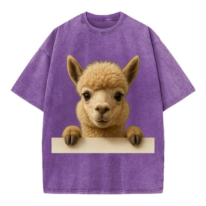 Alpaca  - Vintage T-shirt - Purple