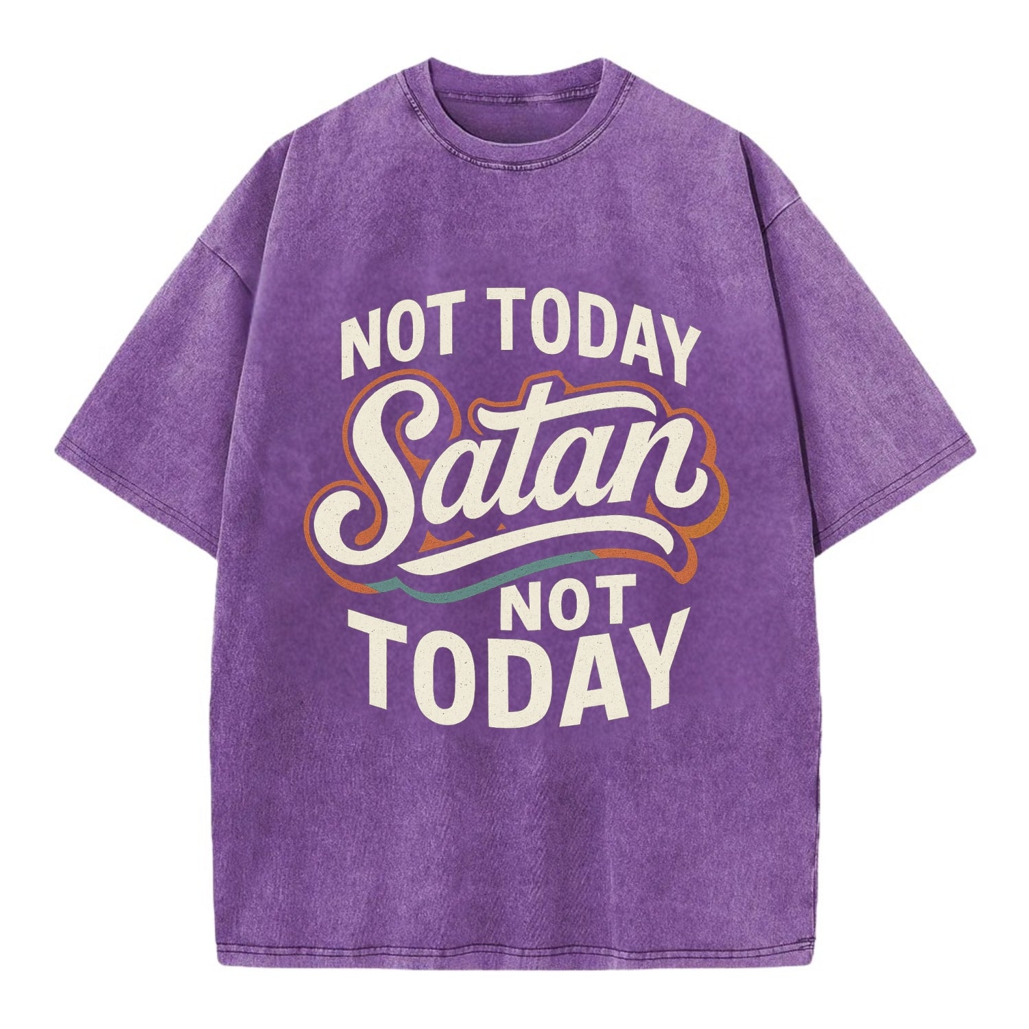 Not Today Satan - Not Today - Vintage T-shirt - Purple