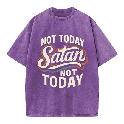Not Today Satan - Not Today - Vintage T-shirt - Purple