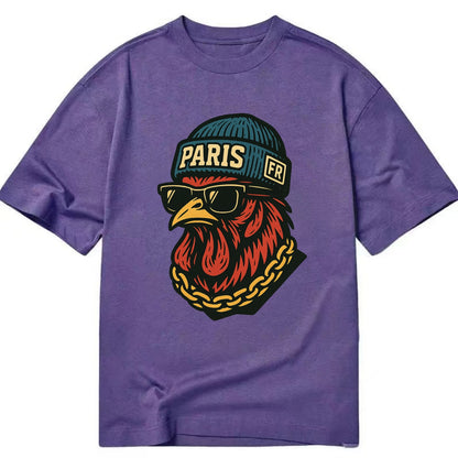 Paris Rooster - Classic T-shirt - Purple