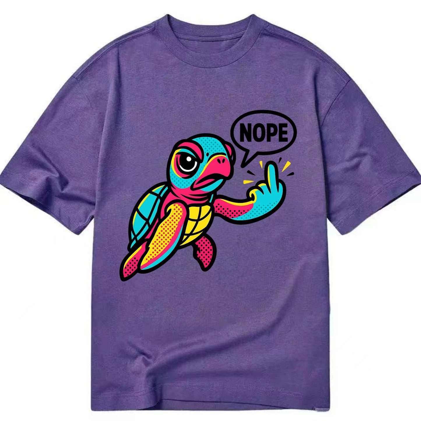 baby sea turtle swimming gracefully, one flipper extended sassily - Classic T-shirt - Purple