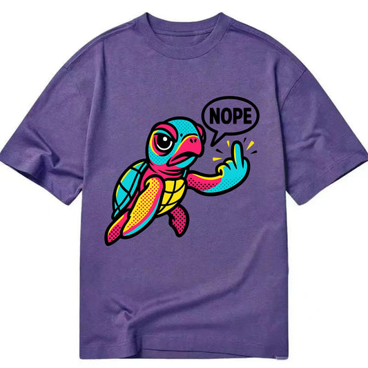 baby sea turtle swimming gracefully, one flipper extended sassily - Classic T-shirt - Purple