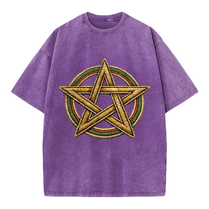 Pentacle Knot - Vintage T-shirt - Purple