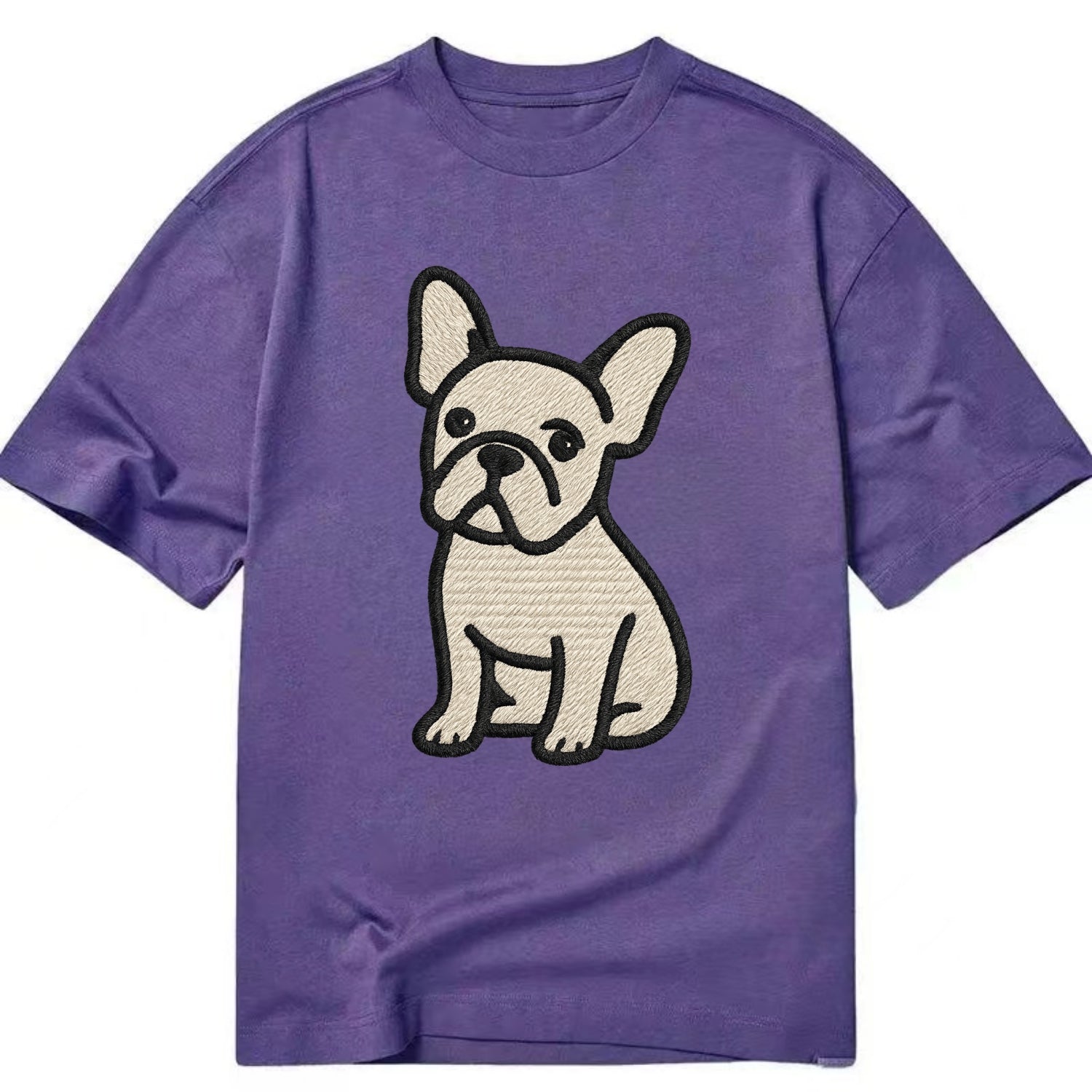 French Bulldog - Head tilt one ear up - Classic T-shirt - Purple
