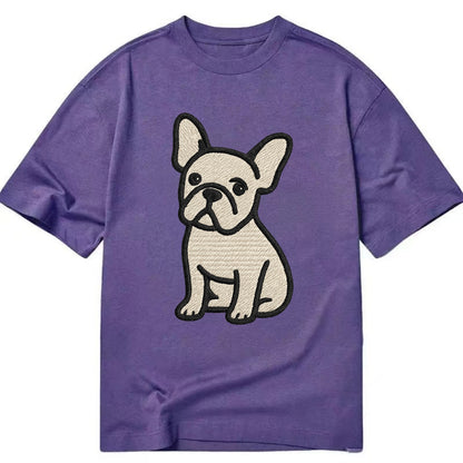 French Bulldog - Head tilt one ear up - Classic T-shirt - Purple