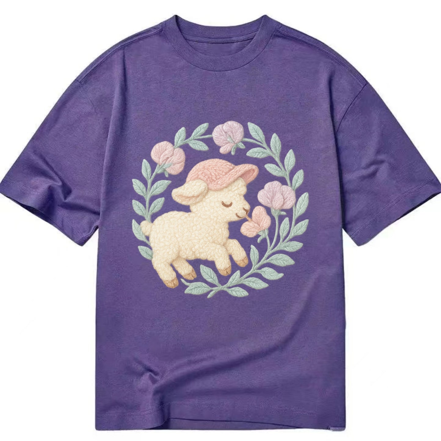 Lamb Sweet Peas  - Classic T-shirt - Purple