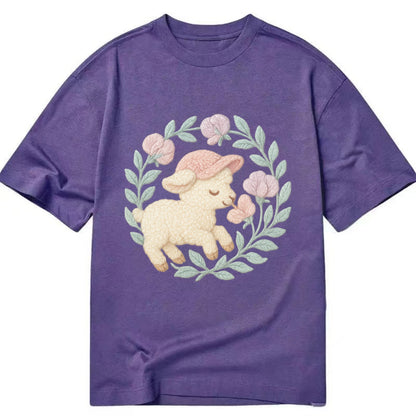 Lamb Sweet Peas  - Classic T-shirt - Purple
