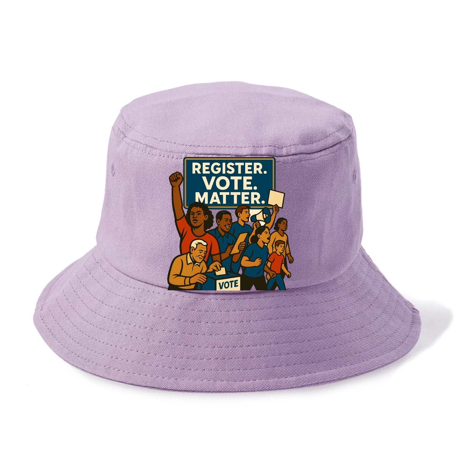 Voter registration drive bringing community together - "Register. Vote. Matter." - - Bucket Hat - Purple