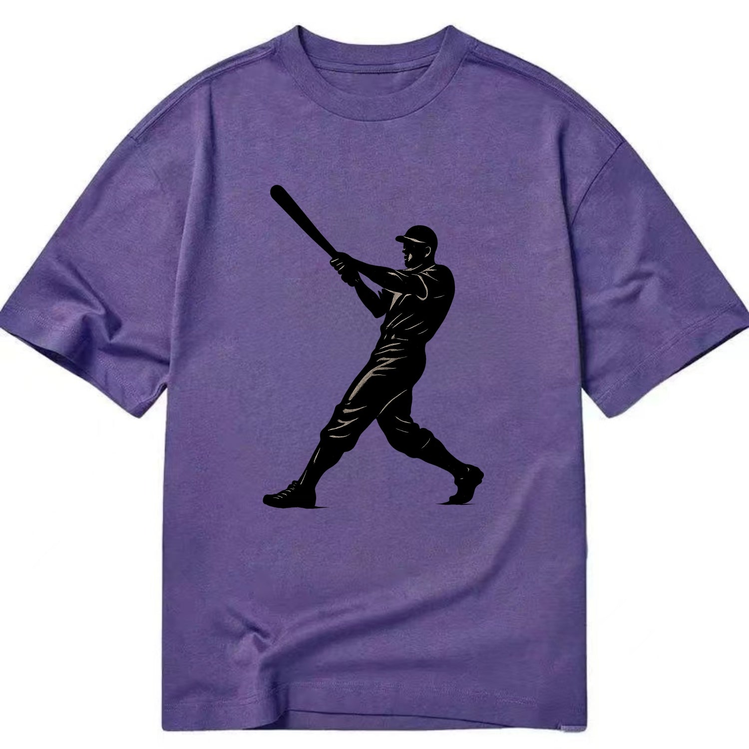 Baseball batter in full swing - Classic T-shirt - Purple