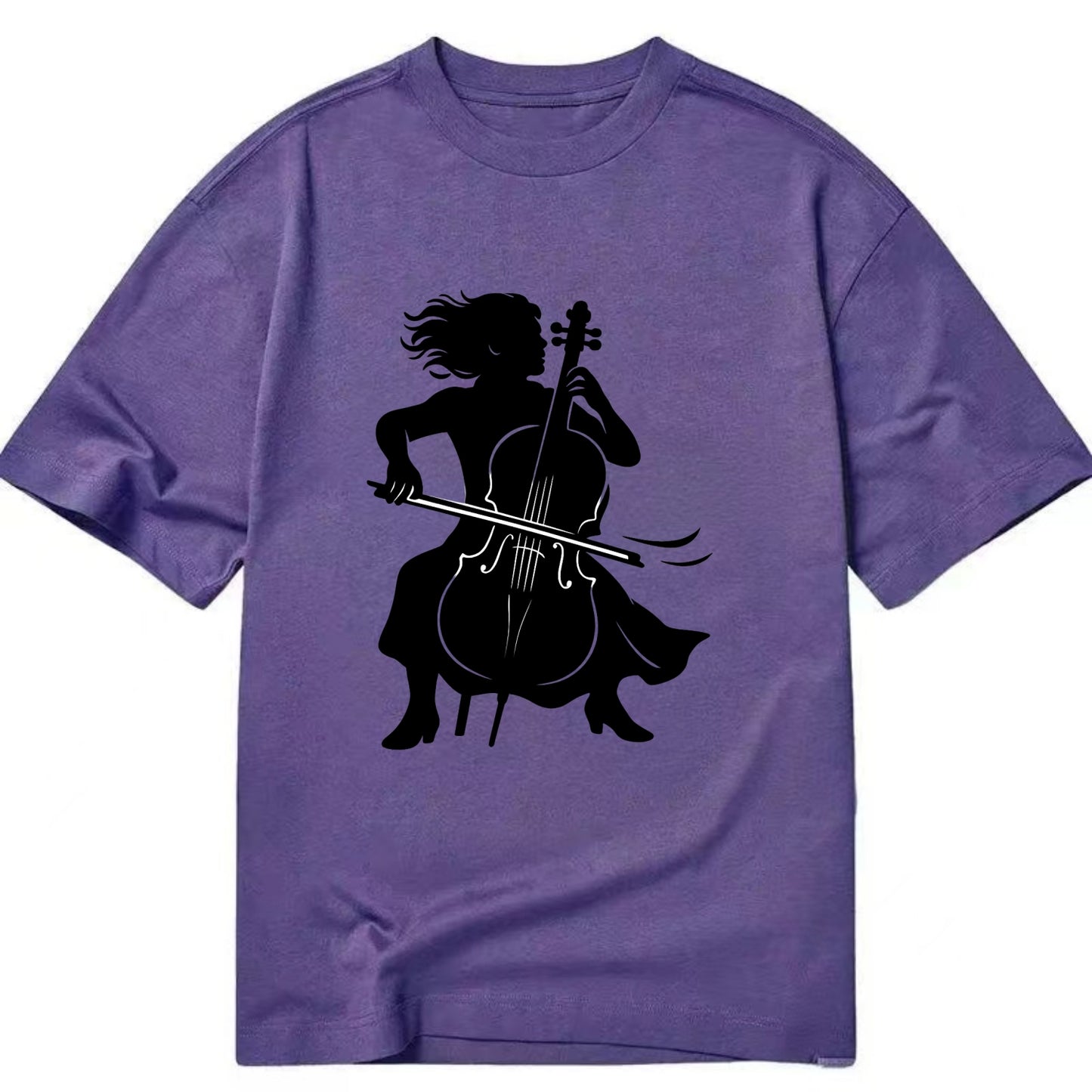 Cellist performing emotional solo - Classic T-shirt - Purple