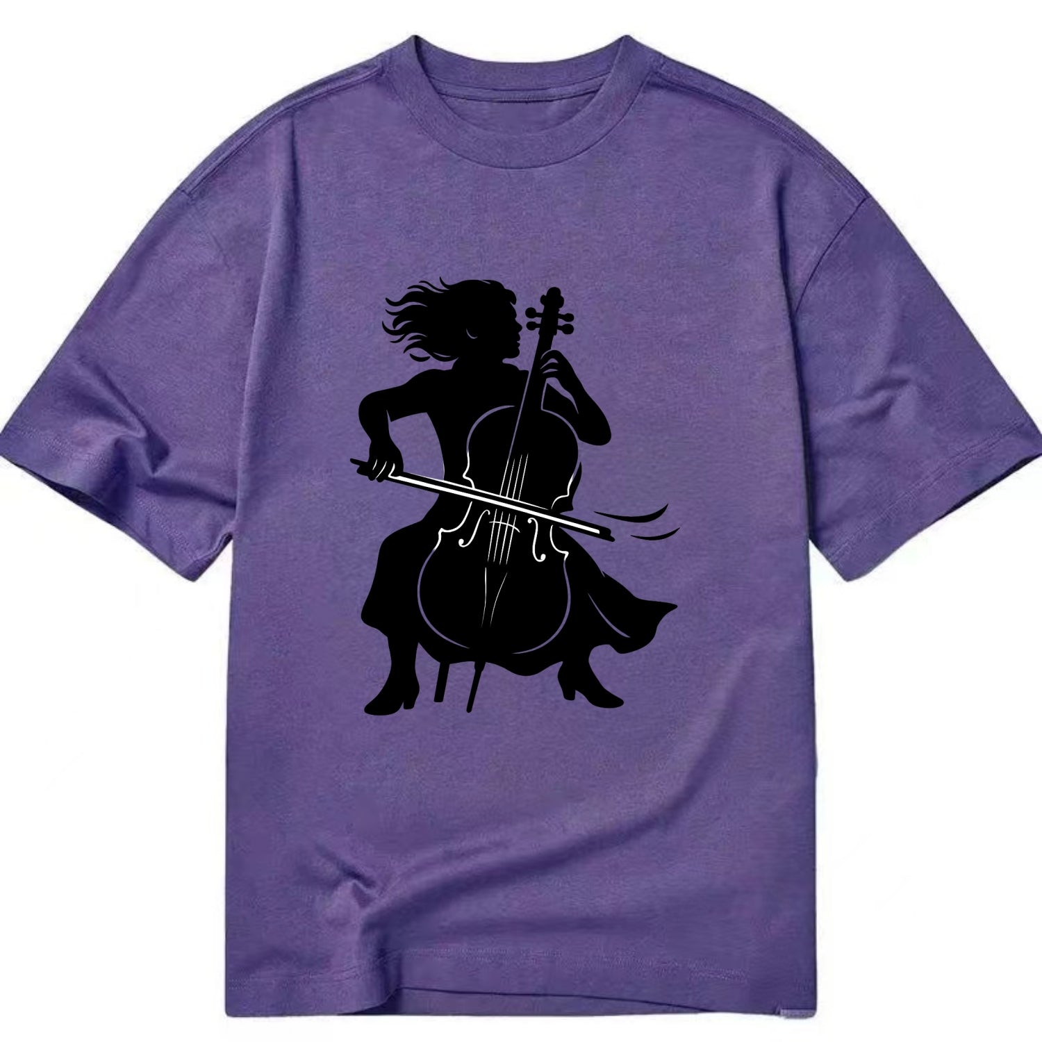 Cellist performing emotional solo - Classic T-shirt - Purple