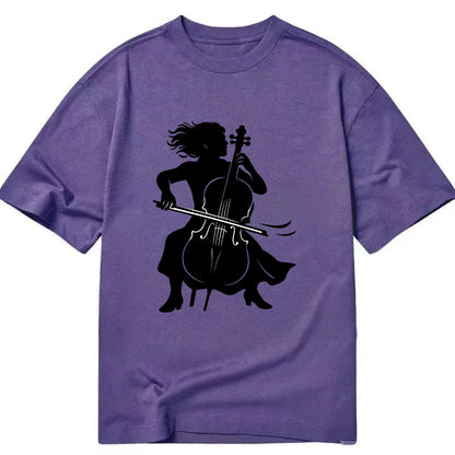 Cellist performing emotional solo - Classic T-shirt - Purple