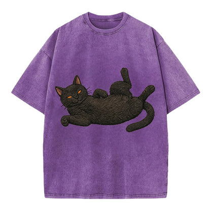 Bombay  fully relaxed sprawled out embro Vintage T-shirt - Purple