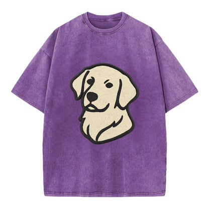Golden Retriever - Head tilt curious pos Vintage T-shirt - Purple
