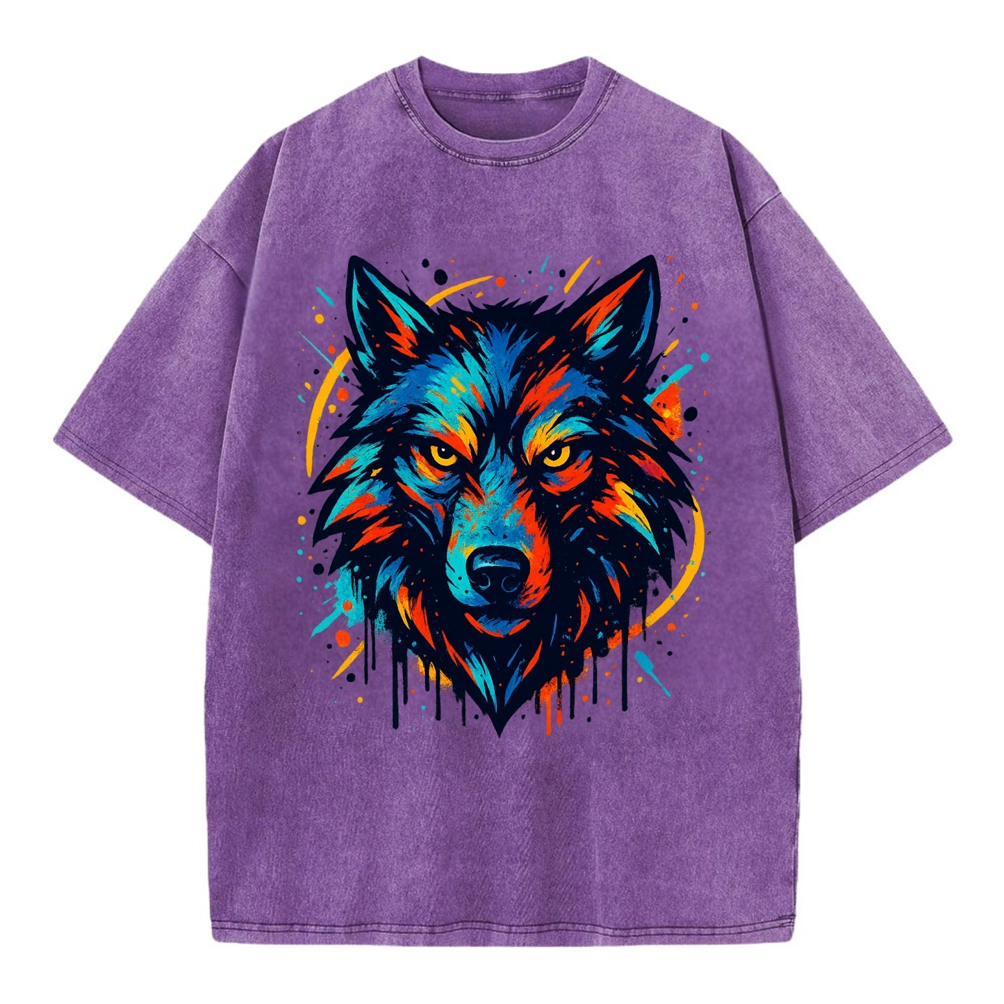 Alpha Wolf Leader  - Vintage T-shirt - Purple