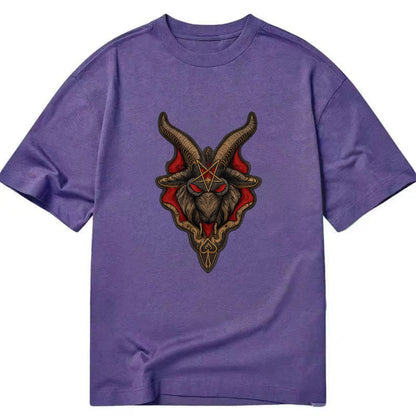 BAPHOMET HEAD - goat head symbol in black and red , occult - Classic T-shirt - Purple