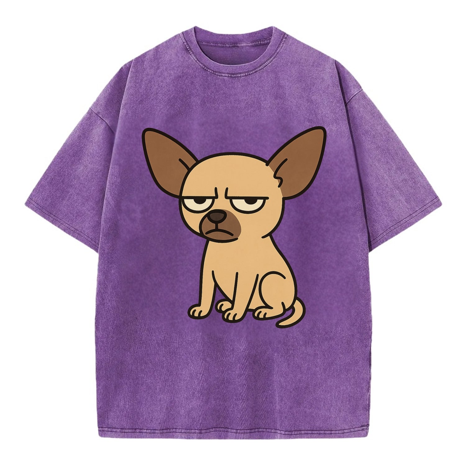 The Chihuahua Judging Silently - Vintage T-shirt - Purple