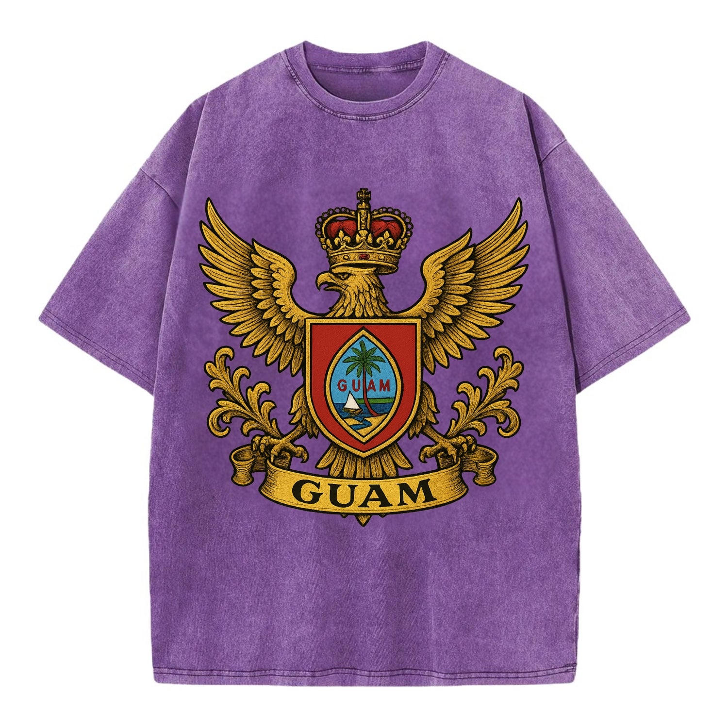 Guam Heritage Badge  - Vintage T-shirt - Purple