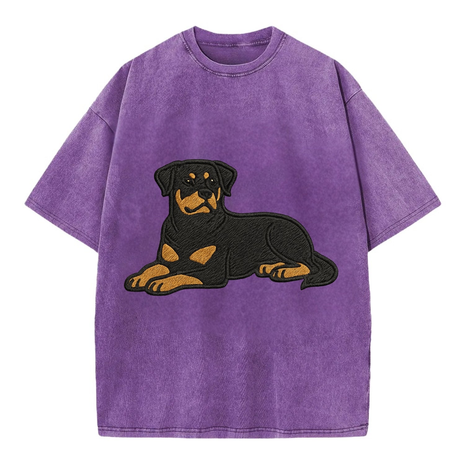 Rottweiler - Black and tan relaxed lying Vintage T-shirt - Purple