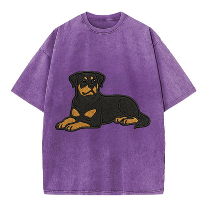 Rottweiler - Black and tan relaxed lying Vintage T-shirt - Purple