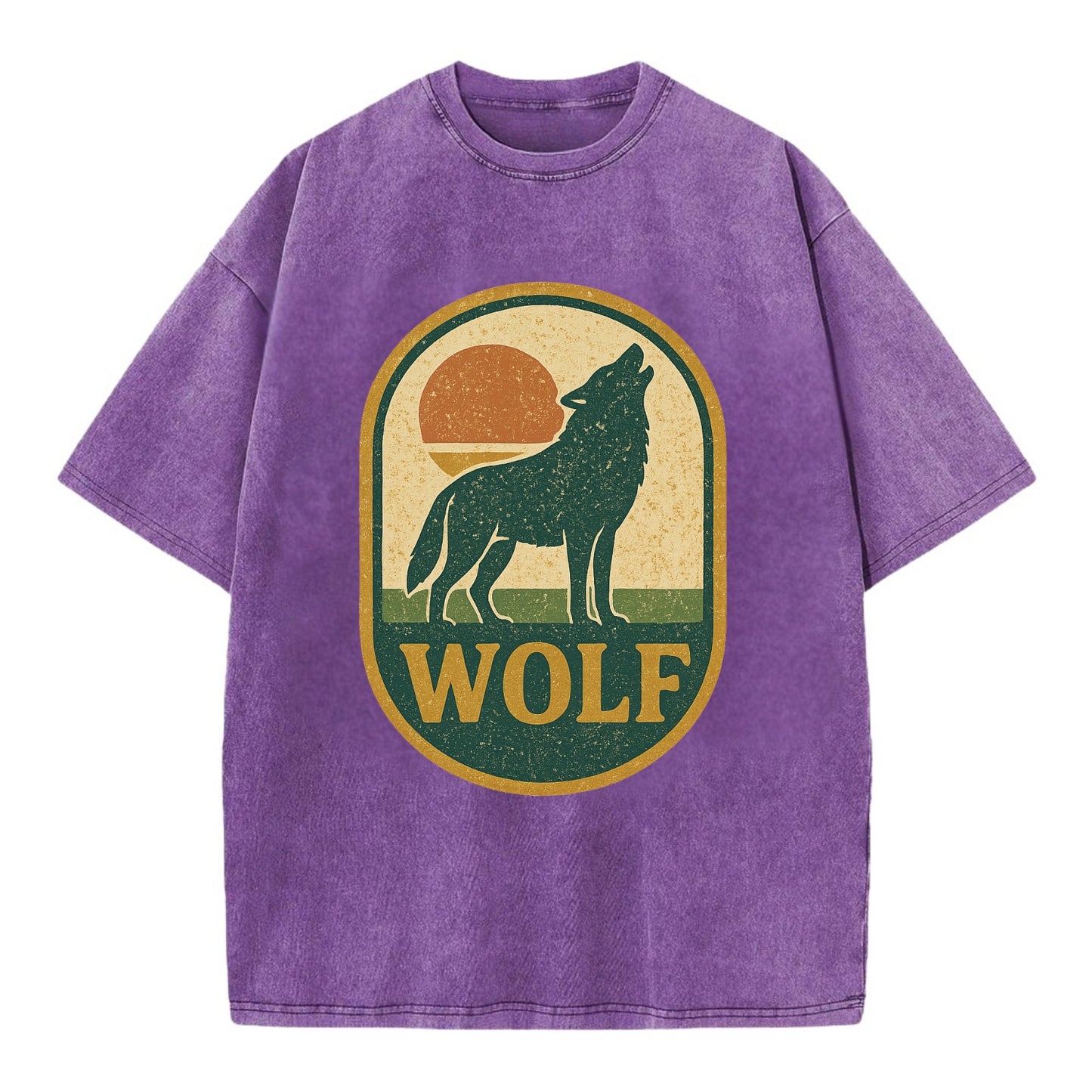 Carbon Fiber Wolf  - Vintage T-shirt - Purple